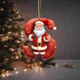 thumbnail image 3 of Honeeladyy Personalized Santa Christmas Ornament 26 Letters Hanging Pendant Ornaments 2024 Acrylic Initial Monogram Xmas Tree Decorations with Hanging Rope Unique Customized Fun Gift for Kids (S), 3 of 6