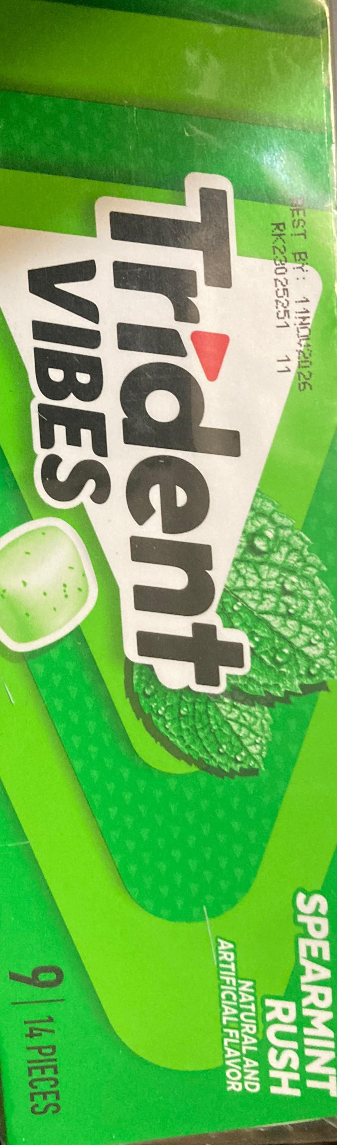 Trident Vibes Spearmint Rush Sugar-Free Gum, 14 Pieces BY ZaaS