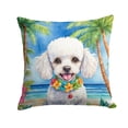 thumbnail image 1 of White Poodle Luau Throw Pillow, 1 of 6