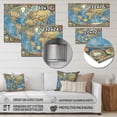 thumbnail image 4 of Designart "Antique Map of the World II" Maps Metal Wall Art Prints, 4 of 5