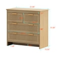thumbnail image 4 of Kepooman Drawers Dresser, Rattan Cabinet with 4 Drawers, Accent Storage Cabinet for Living Room, Hallways, Natural, 4 of 8