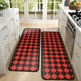 thumbnail image 4 of Kitchen Rugs Sets Of 2,Red Black Checkerboard Checkered Pattern Anti Fatigue Kitchen Mat Rugs Non Slip Washable,Decorative Kitchen Floor Mats for Kitchen,Sink,Laundry,17"x47"+17"x47", 4 of 5
