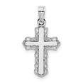 thumbnail image 1 of FB Jewels 14K White Gold Cross with Lace Trim and High Polish Center Pendant, 1 of 4