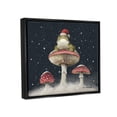 thumbnail image 3 of Stupell Industries Frog In Santa Hat Snowy Mushrooms Holiday Painting Black Floater Framed Art Print Wall Art, 3 of 6