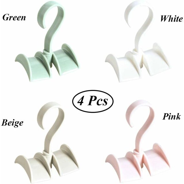 4 clips de corbata, colgador giratorio para bolso, colgador de guardarropa, gancho para bufanda, colgador giratorio para bolso, colgador giratorio para bolso de plástico para bolso, mochila, correa, JAMW Sencillez