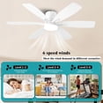 thumbnail image 6 of 52inch White Ceiling Fans with Lights and Remote/App Control, Low  Ceiling Fan with Light and 6 Double-Side blades, Flush Mount, LED/RGB Dimmable  Reversible Modern Ceiling Fan for Home Use, 6 of 8
