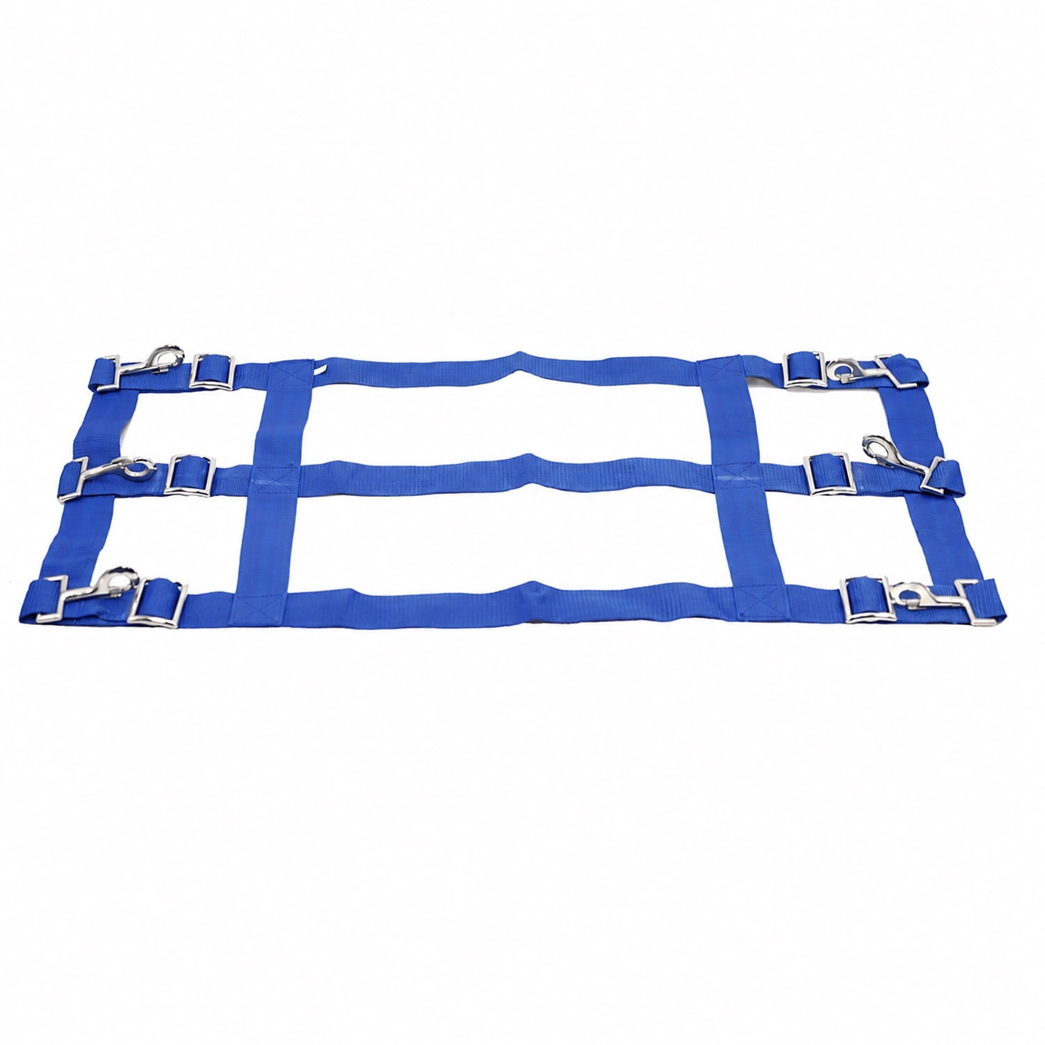 Jeffers Equine Adjustable Open Horse Stall Guard, Blue – Heavy Duty Poly Web Stable Gate Barrier and Stall Door Accessories for Horses, Barns, Stables & Equestrian Use - 18”H x 36”-48”L