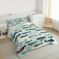thumbnail image 4 of Manfei Colorful Airplane Bedding Comforter Set,Aircraft Theme Twin Comforter Sets,Green Blue Bedding Set For Boys Kids,Super Cozy Room Decor Reversible,2 Pieces, 4 of 9