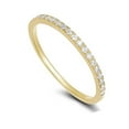 thumbnail image 3 of 18K Yellow Gold Created Diamond Thin Eternity Band 6-10 Sizes by Paris Jewelry Plated by Paris Jewelry, 3 of 6