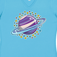 thumbnail image 4 of Inktastic Planet Saturn with Stars Women's V-Neck T-Shirt, 4 of 5