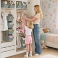 thumbnail image 4 of Hanging Closet Organizer 4 Tier - Clothes Hanging Shelves, Space-Saving Closet System, Fabric Storage Bins Bedroom Organization, Collapsible Baskets for Home, Dorm, Rv, Grey, 4 of 15