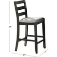 thumbnail image 7 of Contemporary 5pc Counter Height Dining In Gray, Square Table With Shelves & Chairs , Gray Cushion Seat Back, 7 of 7
