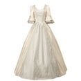 thumbnail image 1 of 2025 Robe pour Femmes Style Rétro Vêtements Gothiques pour Femmes Couleur Unie Manches Trompette Robe Médiévale Courte Longue Robe de Princesse, 1 of 6