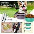 thumbnail image 5 of Pawaboo Collapsible Dog Bowls 2 Pack, Silicone Feeding Watering Bowls with Lids & Carabiners for Dogs Cats, Portable Water Feeder Food Bowl for Walking Traveling Home Use, 450ml, Violet+Turquoise, 5 of 8