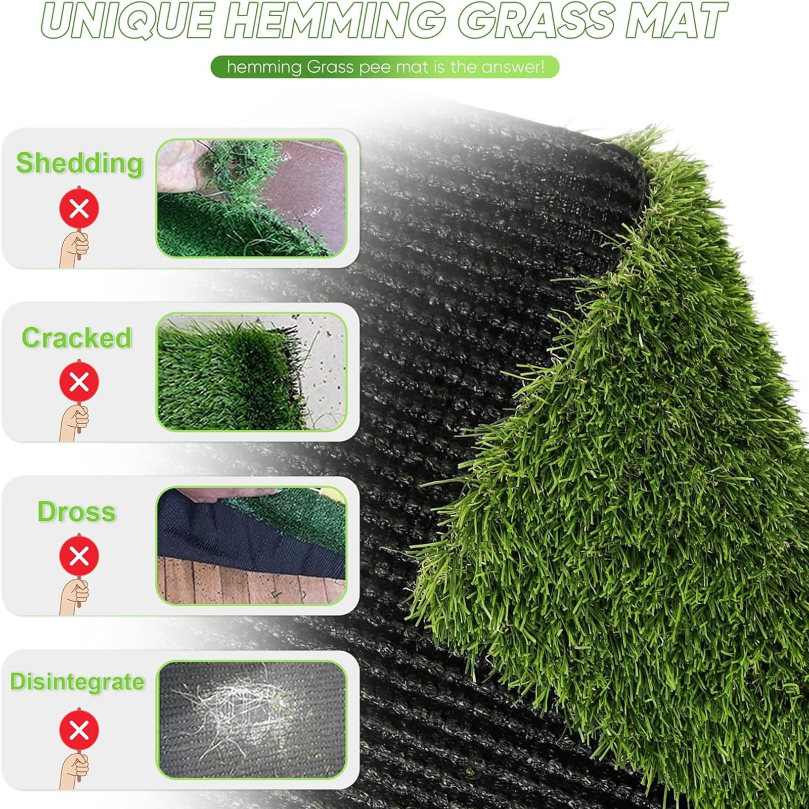 Dog Grass Pad with Tray,Reusable Training Pad with Replaceable Artificial Grass,Quick Absorbent Indoor Portable Dog Patio Potty,Washable Pee Pad For Puppy (Gray Tray + 2 Grass Pads for Replacement)