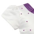 thumbnail image 6 of Little Girls White Purple Flowers Bead Adorned Dress 3/4, 6 of 7