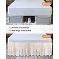 thumbnail image 7 of Beige Wrap Around Bed Skirts for King Bed 18" Drop,Bed Skirt with Adjustable Elastic Belt Dust Ruffle Bed Valance for Bedroom Hotel Retro Oil Painting Modern Abstract Art Aesthetics Bed Frame Cover, 7 of 7