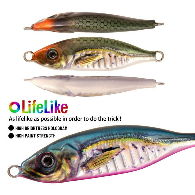 30g/40g Sinking Double Bass Hook Minnow Colorful 3D Printed Jig