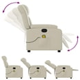 thumbnail image 5 of vidaXL Massage Recliner Chair, Adjustable Recliner with 6-Point Vibration Massage, Cream Leather, 5 of 5