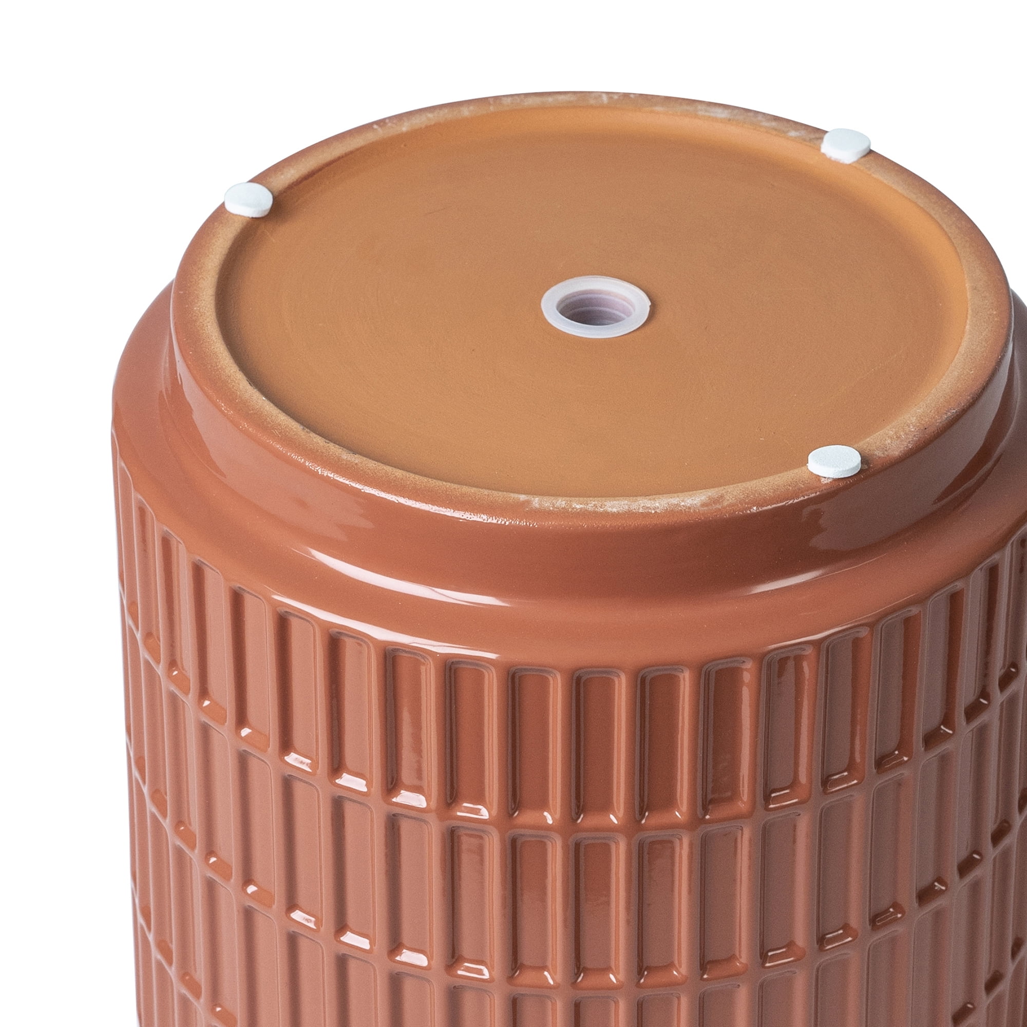 Mainstays 6" x 6" x 5.5" Round Red Ceramic Grid Plant Planter