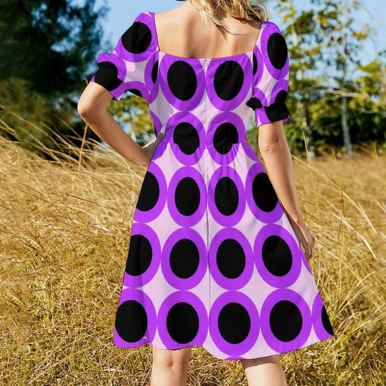 Purple Spot 60s Mod Dress ladies dresses for women 2024 summer dress daily Walmart