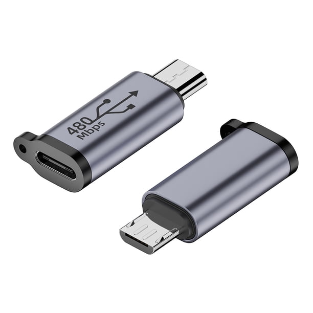 Convertidor Tipo C A Micro USB 2 Uds. 480Mbps 18W para Teléfono/tableta/PC