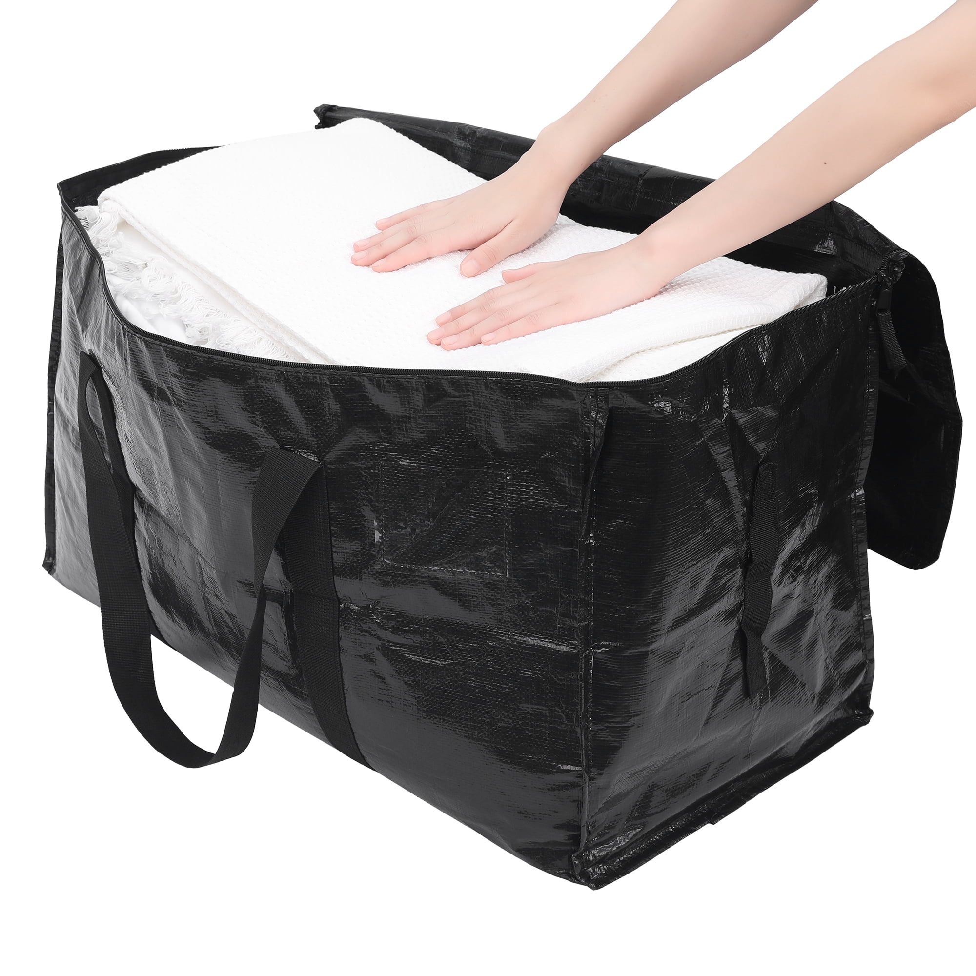 Unique Bargains 1 Pack Clothes Storage Bags Moving Bags Black 27*14*15in