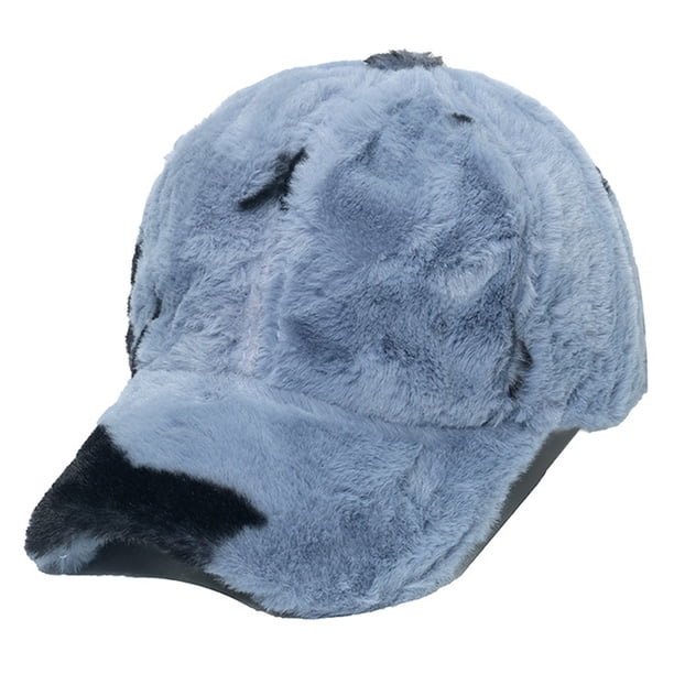 Gorras de béisbol para mujer, sombrero para el sol Unisex a la moda, sombreros de tamaño ajustable para verano e invierno, gorra de béisbol de felpa con estampado de pentagrama de piel sintética de