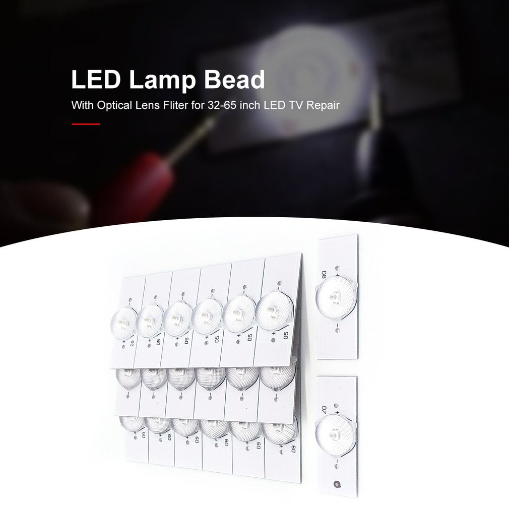 20 X 6V SMD Lamp Beads with Optical Lens Fliter for 32-65 inch LED TV Repair.I1
