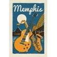thumbnail image 3 of Memphis, Tennessee, Woodblock (100% Cotton Canvas Reusable Tote Bag), 3 of 3
