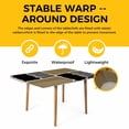 thumbnail image 4 of Brown Black Table Cloths for 3 Foot Rectangle Tables, Farmhouse Striped Modern Abstract Art Patio Waterproof Elastic Fitted Tablecloths, Washable Rectangular Table Cover for Camping, 4 of 8