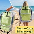 thumbnail image 4 of Ktaxon Low Backpack Beach Chair, 5-Position Protable  Beach Chair, Light-Weight Foldable Camping Chair with Back Storage Bag & Cooler Pouch and Side Bags for Beach Poolside (Yellow-Green Print), 4 of 8