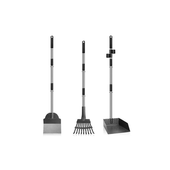 3-Piece Dog Waste Set – Rake, Scoop & Shovel Pooper Scooper Set