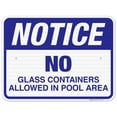 thumbnail image 1 of No Glass Containers Allowed In Pool Area Sign, Pool Sign,, 1 of 1