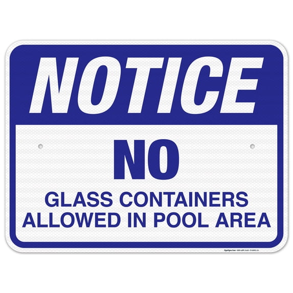 No Glass Containers Allowed In Pool Area Sign, Pool Sign,