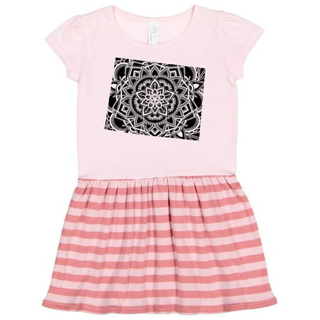

Inktastic Wyoming Silhouette Mandala Gift Toddler Girl Dress