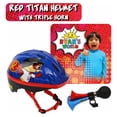 thumbnail image 6 of Ryan's World Red Titan Kids Bicycle Helmet with Triple Horn, Ages 5+, 6 of 6