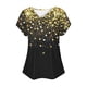 thumbnail image 4 of Fiudx Ofertas Flash Del Día Top Informal de Primavera y Verano de Manga Corta con Cuello En V para Mujer, 4 of 5