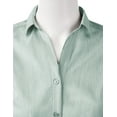 thumbnail image 4 of Doublju Women's Long Sleeve Slim Fit Button Down Dress Shirt (Plus Size Available), 4 of 5