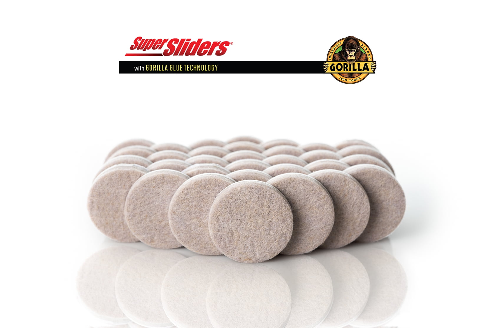 Super Sliders Super Sliders x Gorilla Glue 1 1/2" Round Felt Pads for
