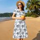 thumbnail image 4 of Balery Cow With Fresh Milk Vestidos sueltos de manga corta para mujer, vestidos de verano 2025, vestidos casuales de corte A con vuelo., 4 of 6