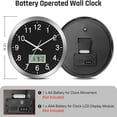 thumbnail image 6 of 12Inch Wall Clock with Digital Date, Week & Indoor Temp - Battery Operated Clock, Auto Sets,Easy to Read, 6 of 6