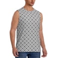 thumbnail image 2 of Uemuo Gray Plaid Pattern Men's Sleeveless T-Shirt,Muscle Athletic Tank Top, Moisture-wicking Quick-dry Breathable Classic Tee Top for Gym Run Outdoor Sports-X-Large, 2 of 8