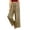 Brown——Fall Savings, variant on Wide Leg Gingham Plaid Pants for Women Elastic Waist Ruched Palazzo Pant Fall Casual Vacation Travel Trousers with Pockets Brown S