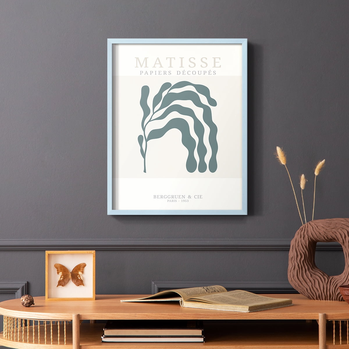 Matisse CDXXV in Blue Solid Wood Framed Print No Nail Hanging