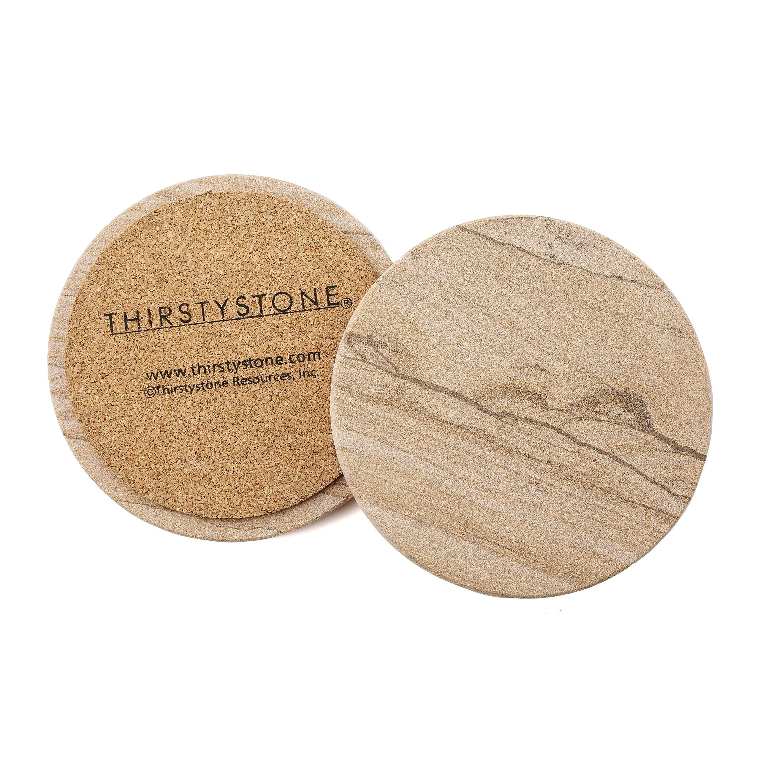 Leopard Print Thirstystone Drink Coasters Set with Metal Holder