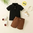 thumbnail image 2 of Kids Boy Outfits Set Solid Short Sleeve T-Shirt Tee Tops Casual Shorts Crew Neck Baby Summer Clothes Boy Baby Clothes 4-5 Years Cute&nbsp;Boy&nbsp;Clothing, 2 of 8