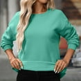 thumbnail image 4 of Wyobmus Women's Sweatshirts Oversized Crewneck Long Sleeve Pullover Fleece Top Season Fashion Clothes with Pocket C-Mint Green, 4 of 9