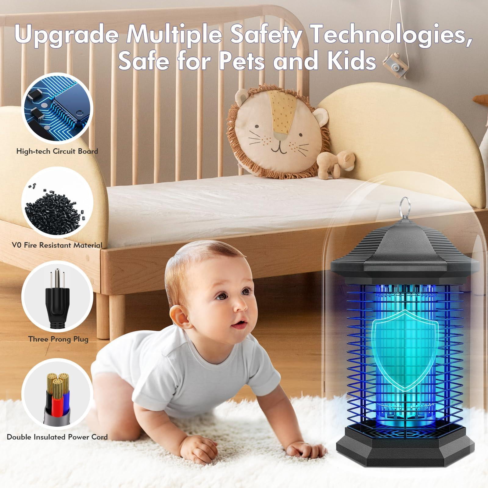 Zapper Outdoor Indoor  18w Power & 4400v Instant Grid Mosquito Repellent Insect Control Efficiency Increased 1/2 Acre Coverage Fly For Patio Backyard Home