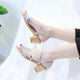 thumbnail image 1 of Sandalias de dos usos Mujeres Estudiantes Verano Casual Tacón alto Zapatillas de tacón grueso, 1 of 6